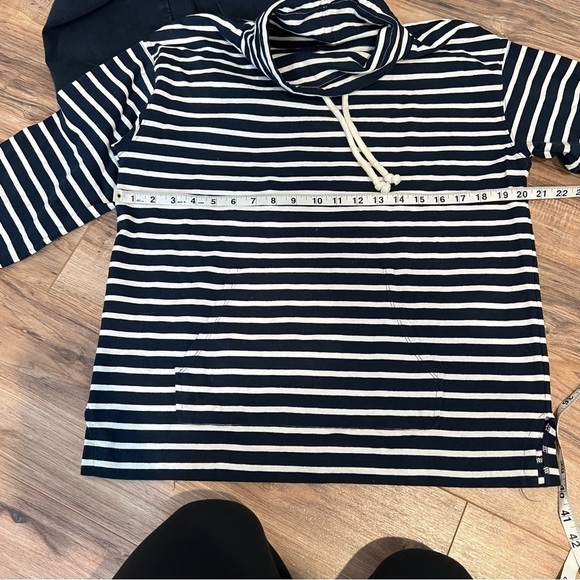 J.crew Funnelneck pullover sweatshirt in striped Mariner - Picture 9 of 11